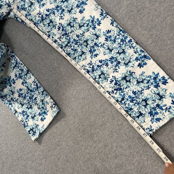 Garnet Hill Floral Jeans Blue White Size 10 (31x27) EUC coastal grandma - Picture 8 of 15